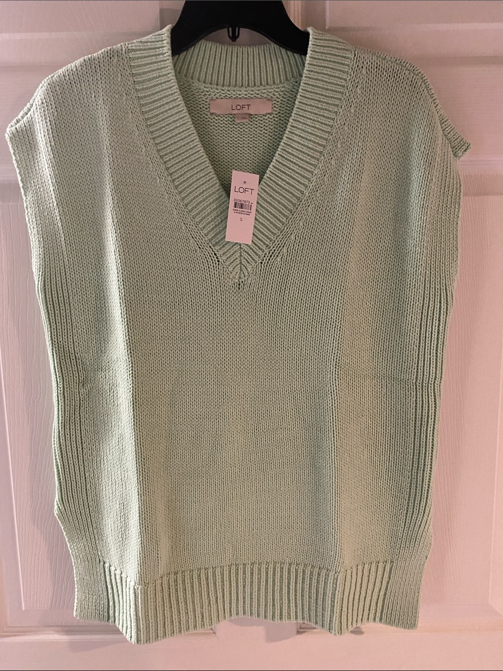 LOFT Mint Green V-Neck Knit Sweater Vest